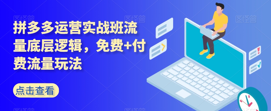 拼多多运营实战班流量底层逻辑，免费+付费流量玩法-第一资源库